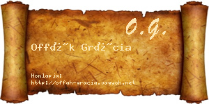 Offák Grácia névjegykártya